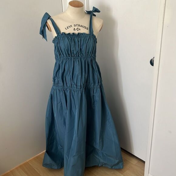 Zara Taffeta Blue Dress - Picture 5 of 7